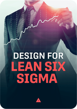 poster para o curso design for lean six sigma com a imagem de um homem projetando um gráfico