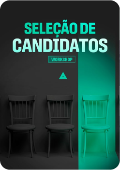 poster para o curso seleção de candidatos com a imagem de algumas cadeira e uma destacada em verde
