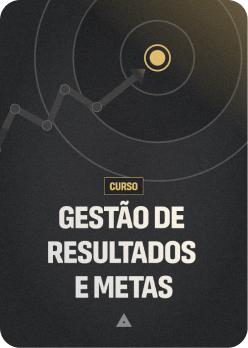 Poster para o curso gestão de resultados e metas com a imagem de um alvo