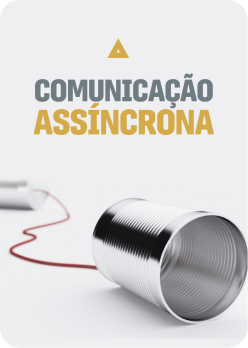 poster para o curso comunicação assíncrona com a imagem de um telefone sem fio