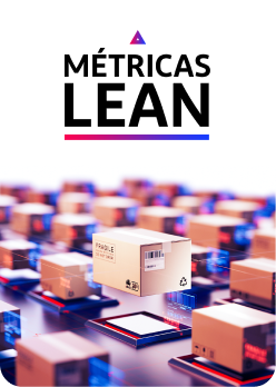 poster para o curso métricas lean com a imagem de várias caixas sendo despachadas