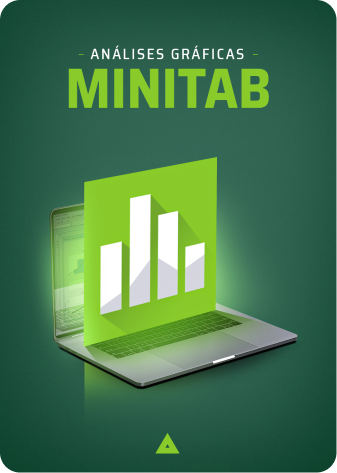 poster para o curso minitab com a imagem de um computador e o logotipo do minitab