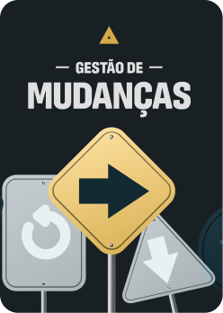 poster para o curso gestão de mudanças com a imagem de várias setas e uma delas destacada
